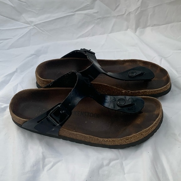 Birkenstock Shoes - Birkenstock Giza black patent leather sandal size 39